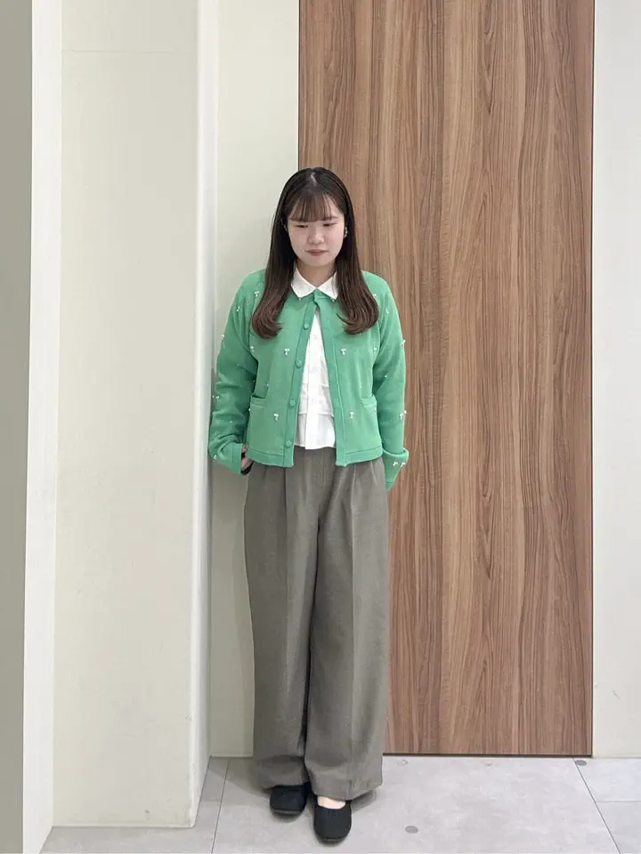 最終値下げ　美品　ルネ　ジャケット　ニット　パール　ビジュー セール】 パールビジューニットライトジャケット《2026 spring catalog