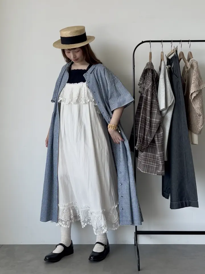 【WHITE COLLECTION】スカラップ刺繍キャミワンピース WHITE COLLECTION】スカラップ刺繍キャミワンピース（ホワイト