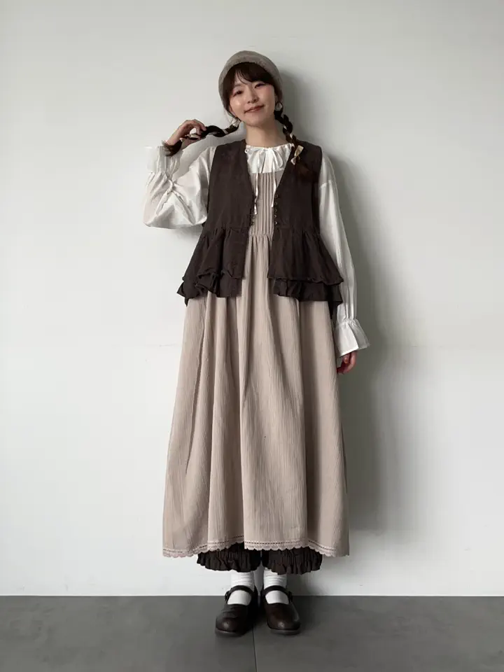 TSUHARU by Samansa Mos2 コットンジャカード製品染めベスト tukuroi】コットンジャカード製品染めベスト《WEB限定》（グレー