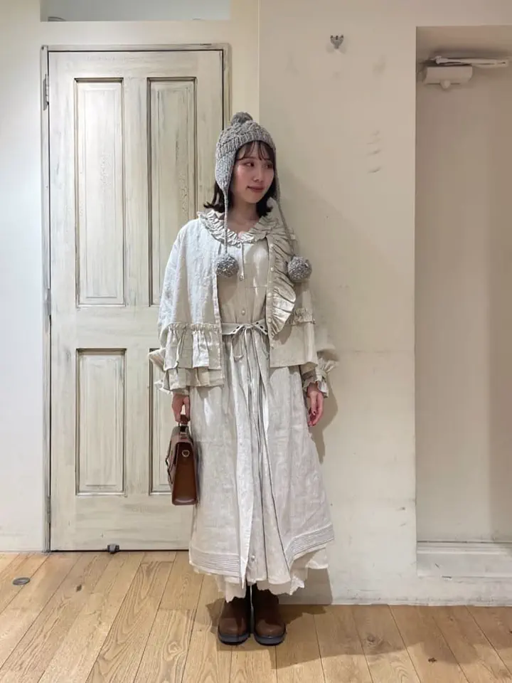 立川店/EC限定】リネンボレロ付キャミワンピース（オフホワイト