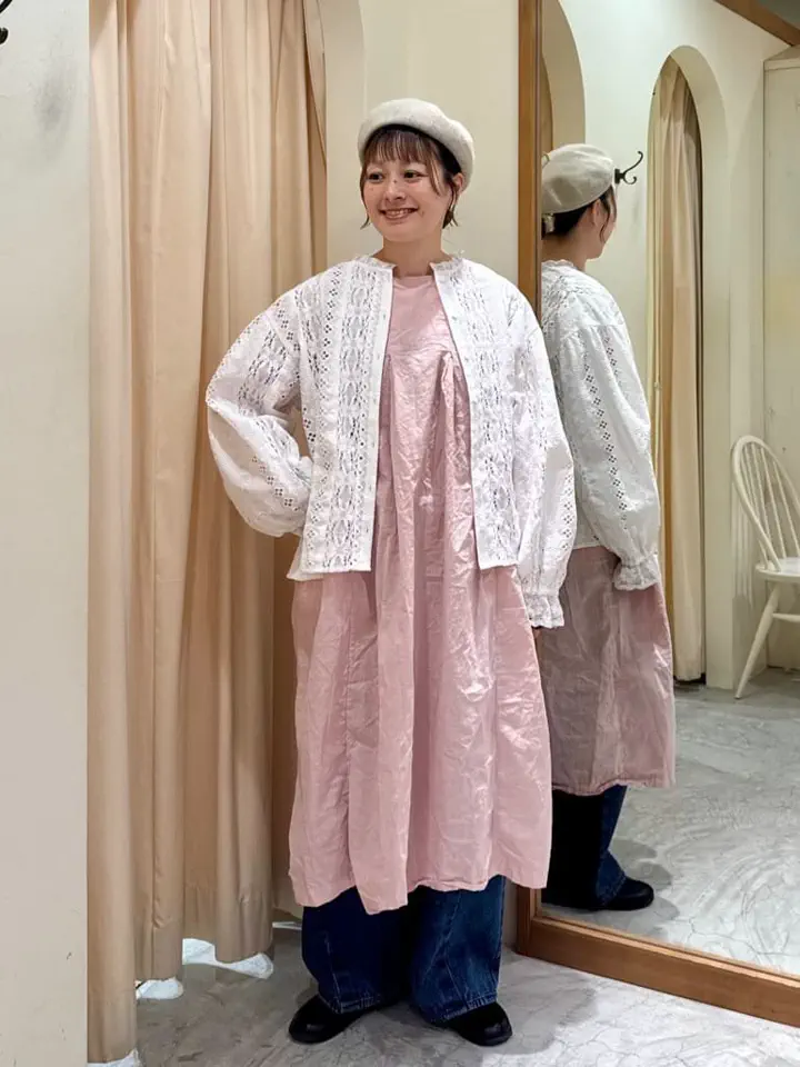 セール】 【WHITE COLLECTION】オーバーレース切替ブラウス（ホワイト