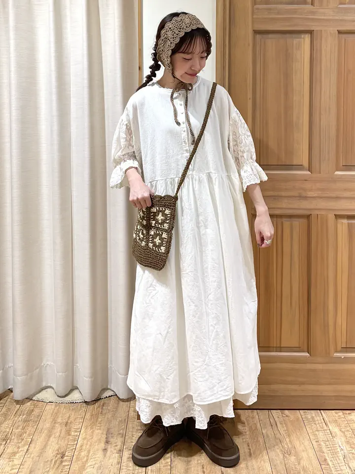 コットンニットヘアバンド（オフホワイト/ベージュ/アクセサリー