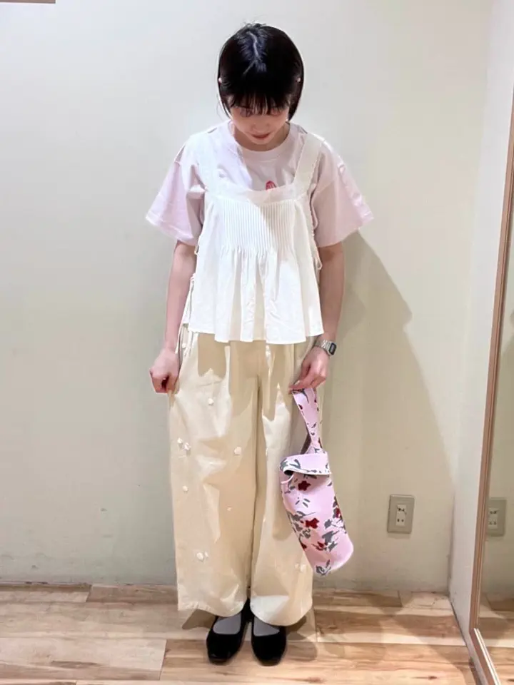 セール】 花柄スポンディッシュニットバッグ（グレー/ピンク/バッグ