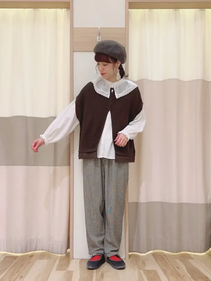 セール】 【M/Lサイズ】柄アソートテーパードパンツ（チャコールグレー