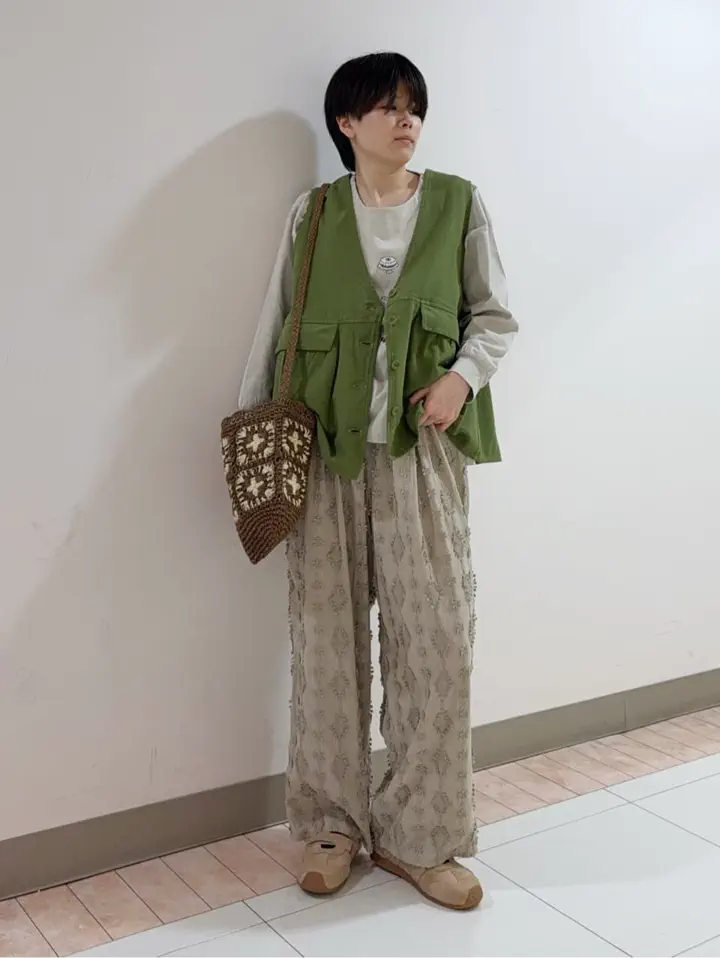 セール】 【kazumi×Samansa Mos2】3D刺繍パンツ（オフホワイト