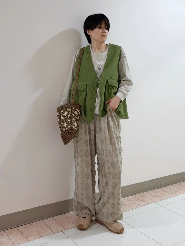 セール】 【kazumi×Samansa Mos2】3D刺繍パンツ（オフホワイト