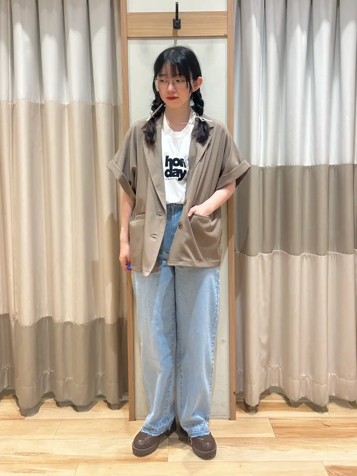 イージーケア、接触冷感】リネンタッチジャケット（チャコールグレー