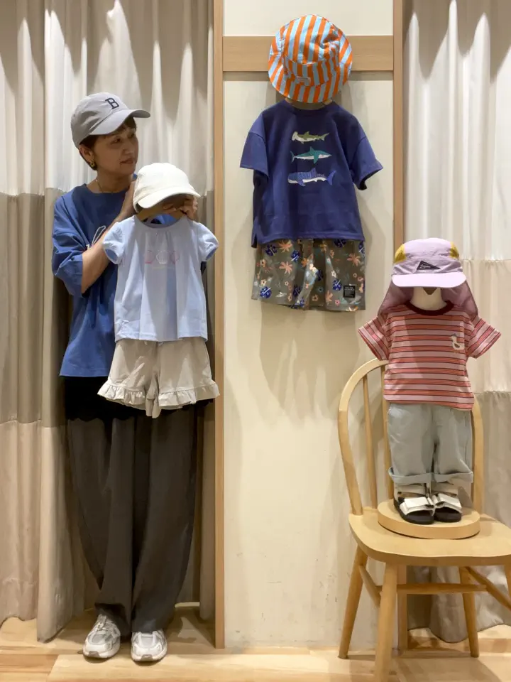 セール】 【140・150】ハーフ丈ひんやりパンツ（ミント/ネイビー