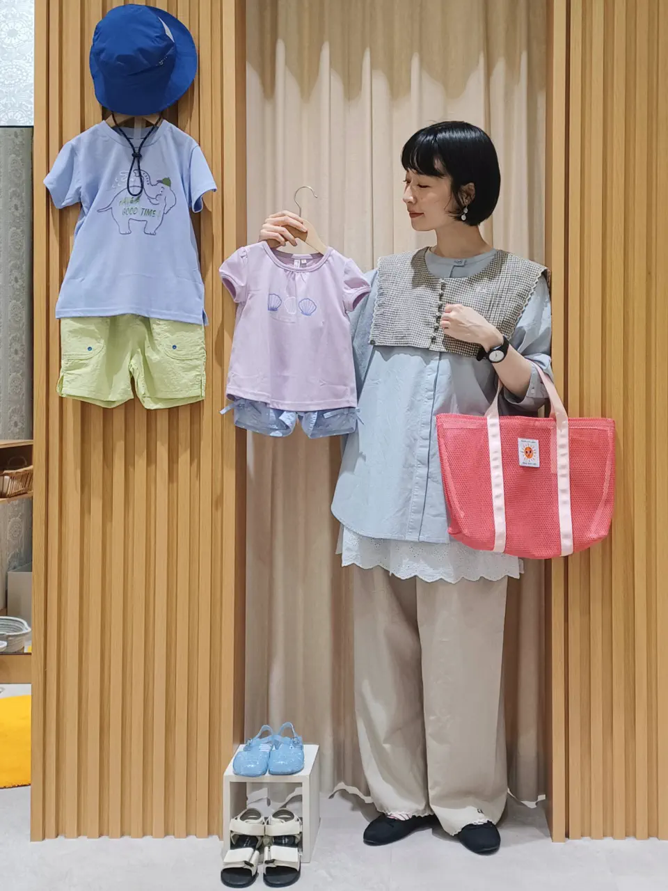 セール】 メッシュトートバッグ（ピンク/グリーン/バッグ/バッグ