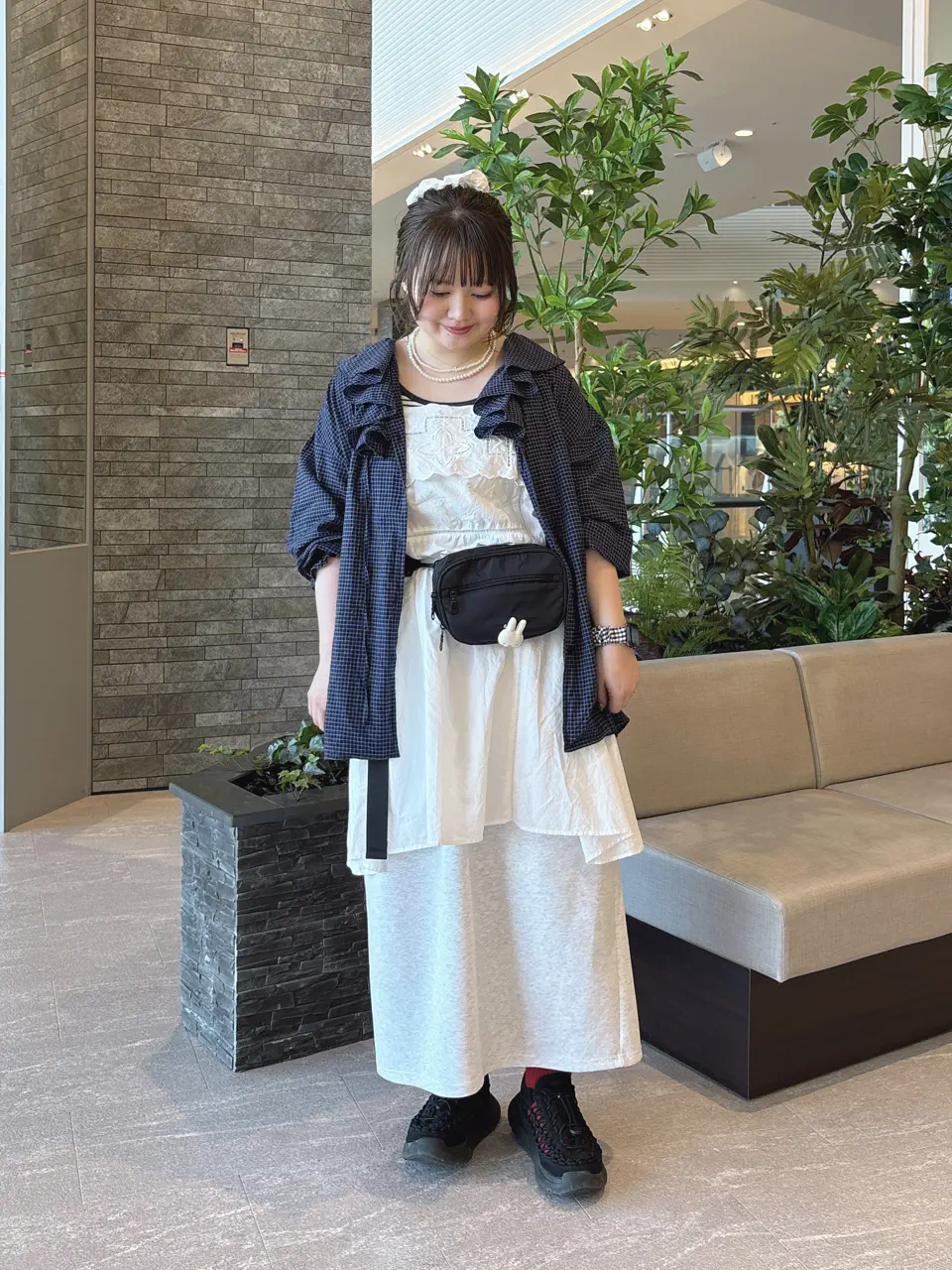 セール】 カットワーク刺繍キャミチュニック（オフホワイト/ブラック