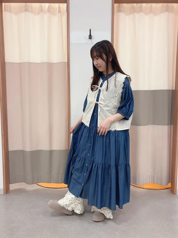 【接触冷感】 ライトオンスデニムワンピース サマンサモスモス セール】 【接触冷感】ライトオンスデニムワンピース