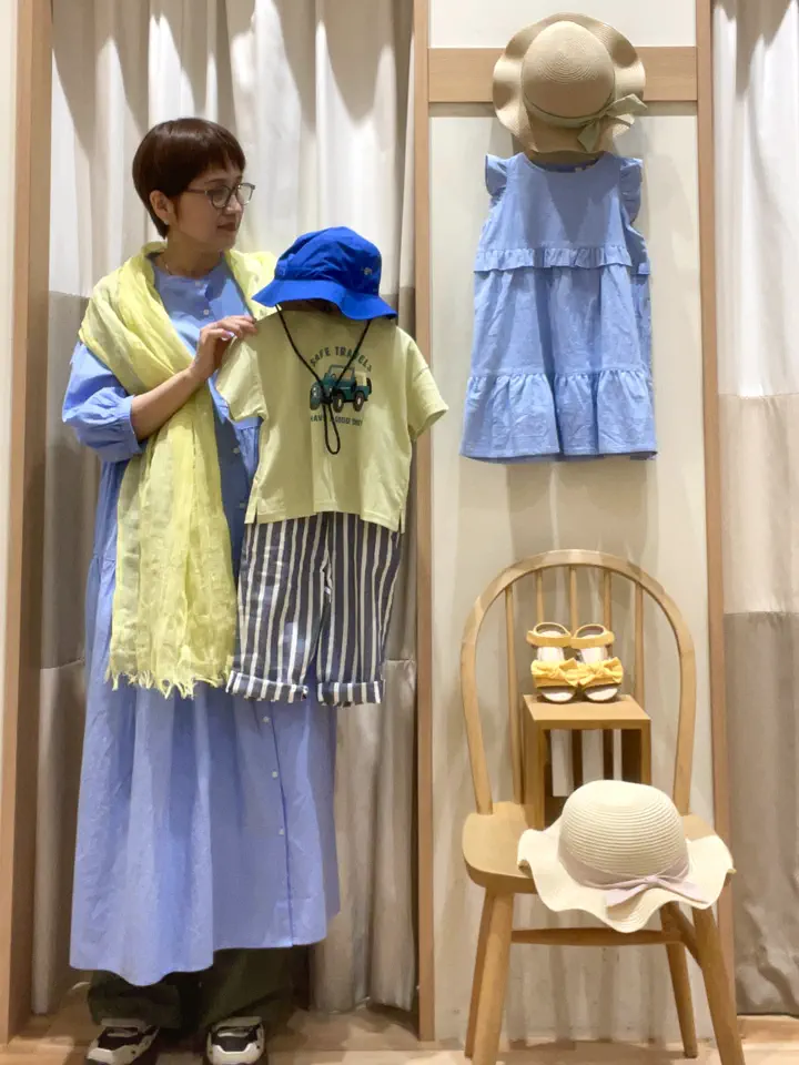 【※♡】ziggyzaza コスモパンツ 2-3y ☆ダンガリーイージーパンツ（オフホワイト/ブラウン/ネイビー