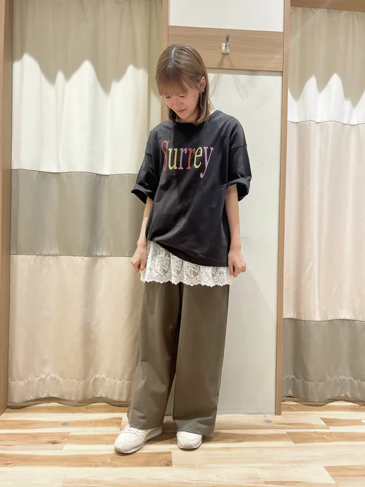 セール】 ◇綿ナイロンカノコベイカーワイドパンツ（ブラック/ベージュ