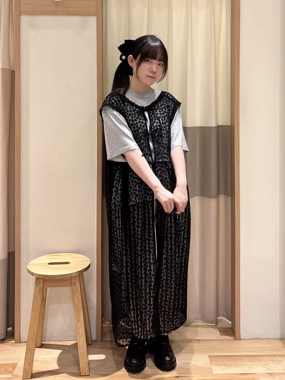 SM2⋈チュール刺繍前後2WAYノースリワンピース⋈オフ チュール刺繍前後2WAYノースリワンピース（オフホワイト/ブラック