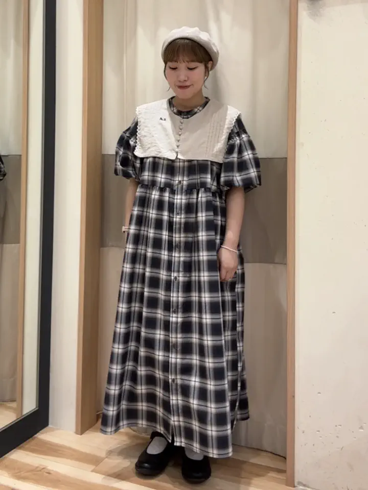 セール】 【遮熱】柄アソートバルーンスリーブワンピース（ブラック