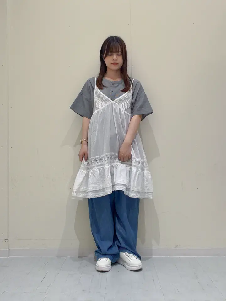 セール】 【クールコットン】前開き切替チュニック（ピンク/ベージュ