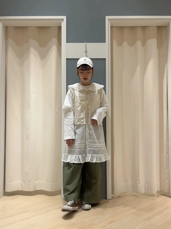 Rii☆sm2☆結びリボン＊フリル襟＊シャーリングギャザー＊チュニック
