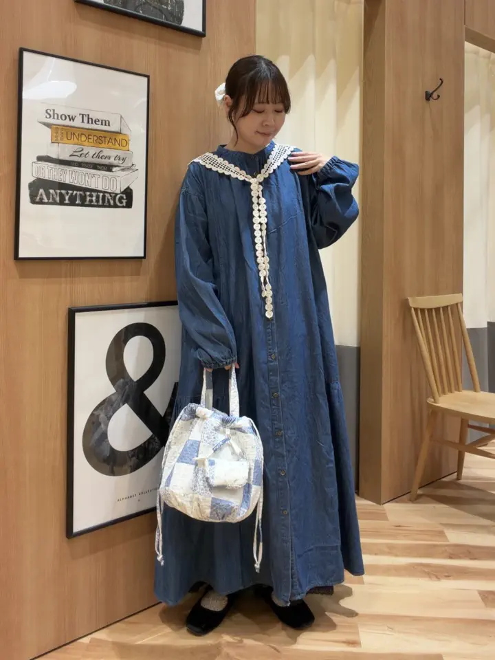 ドットフラワーセーラー付け襟（オフホワイト/ブラック/アクセサリー