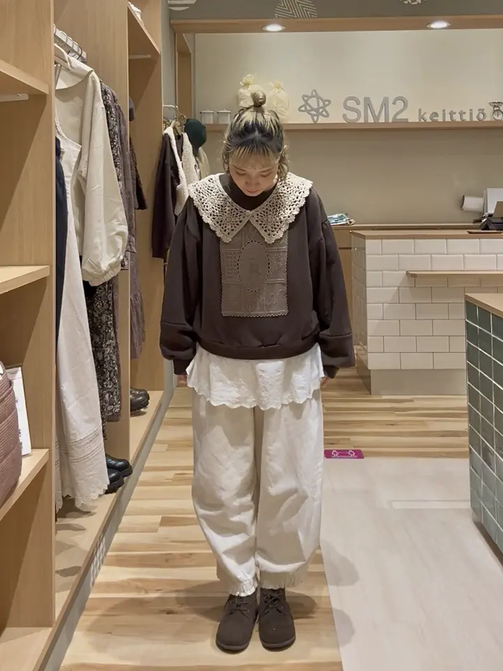 セール】 【接触冷感】裾ギャザーフリルバルーンパンツ（ブラック