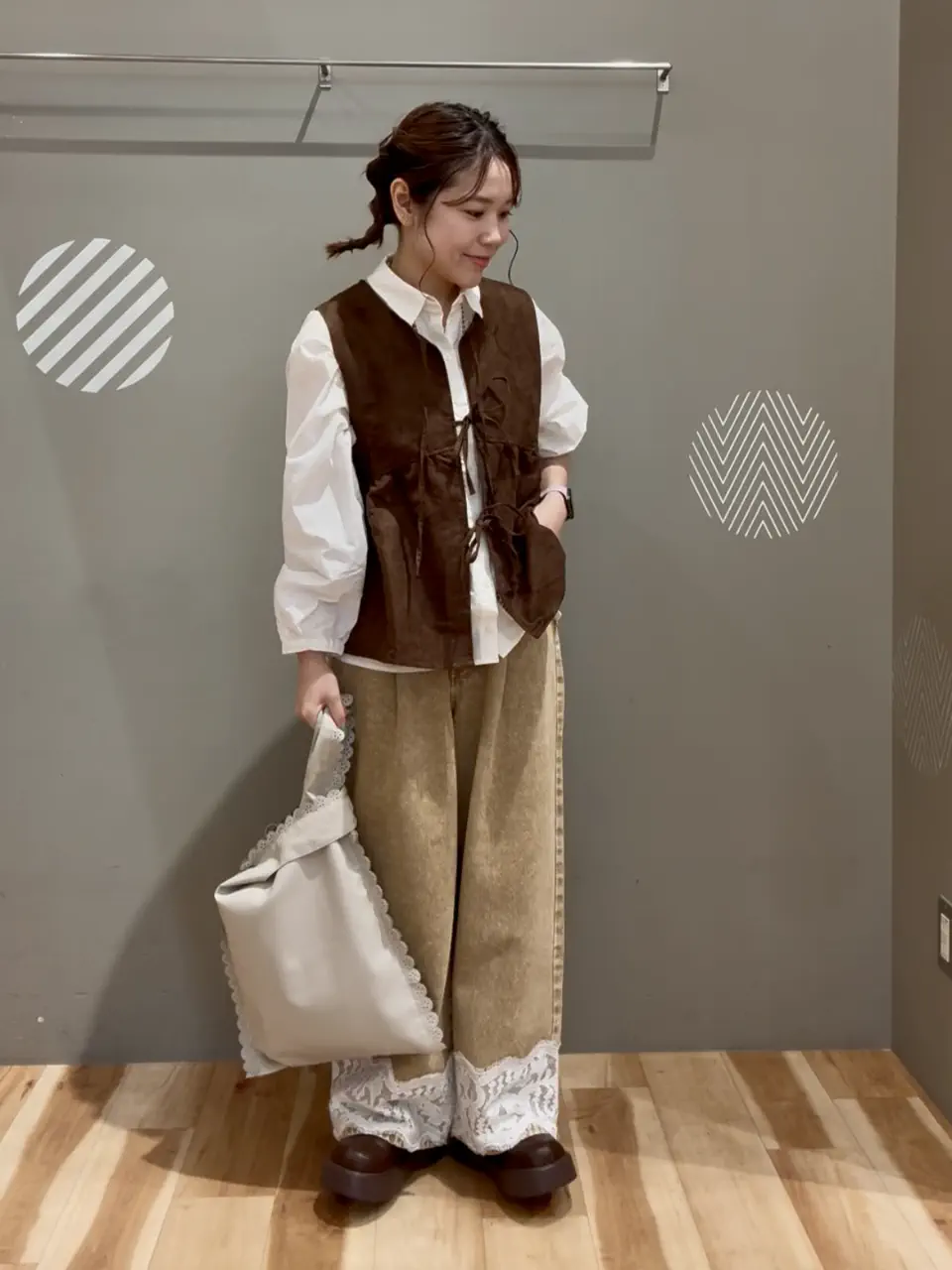 サマンサモスモス  S  未使用ミトン　デニム風柄  linen 公式通販】Samansa Mos2（サマンサ モスモス）