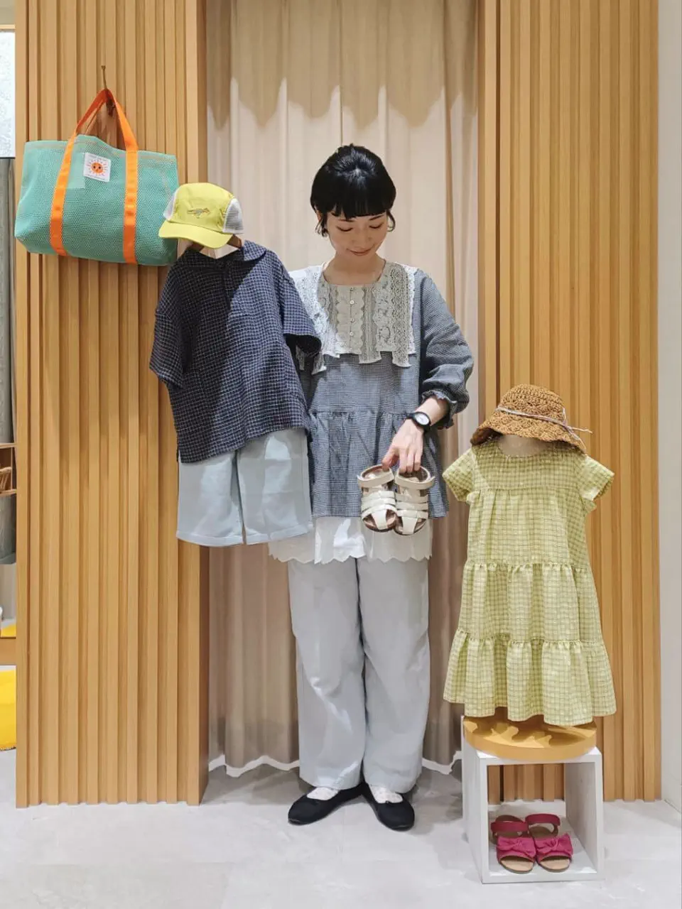 セール】 【140・150】ハーフ丈ひんやりパンツ（ミント/ネイビー