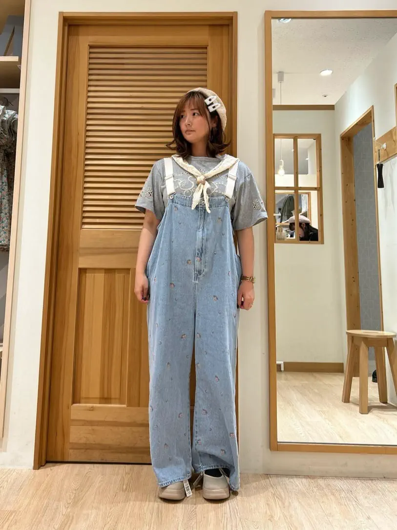 セール】 【オーガニックコットン】デニムサロペット（サックスブルー