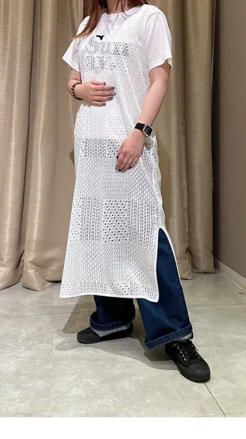 CHANEL ホワイトぼかし柄 ニットワンピース♡