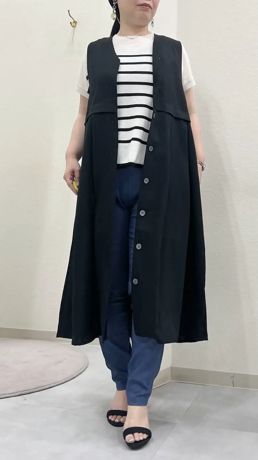 ニットボーダートップス