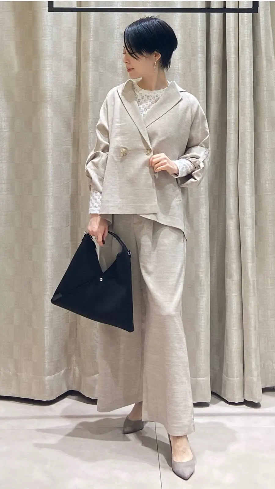 SS/LOOK掲載］リネンライクパイピングパンツ