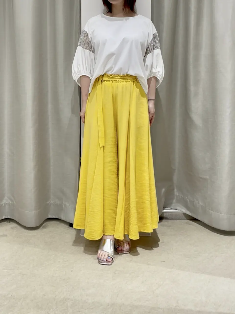 極美❤️MACHATT マチャット　リップストップ　ロングスカートイエローゆったり 5/23/2026のやまぐちまいの投稿