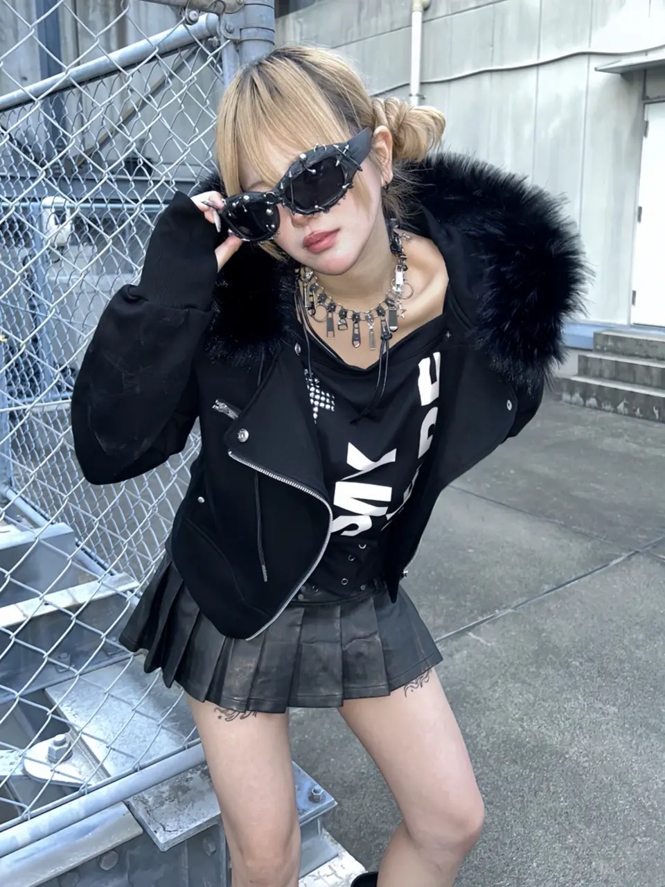 Never mind the XU】zip design necklace / 【ネバーマインドザ