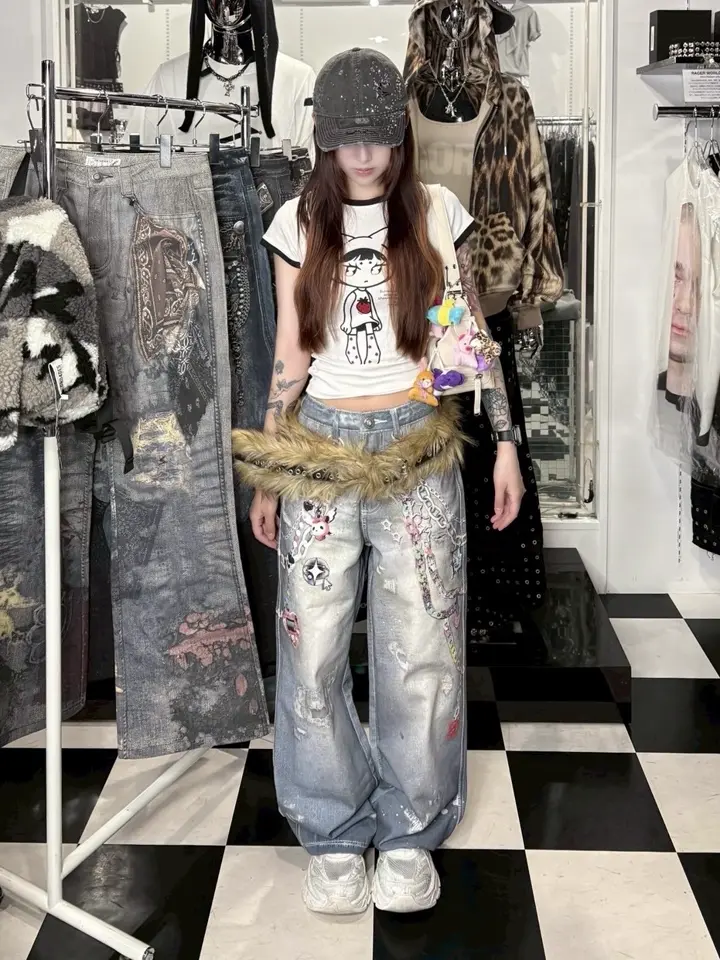 DND4DES キャップ y2k opium スタッズ DND4DES | Stitchwork Flat Brim Cap