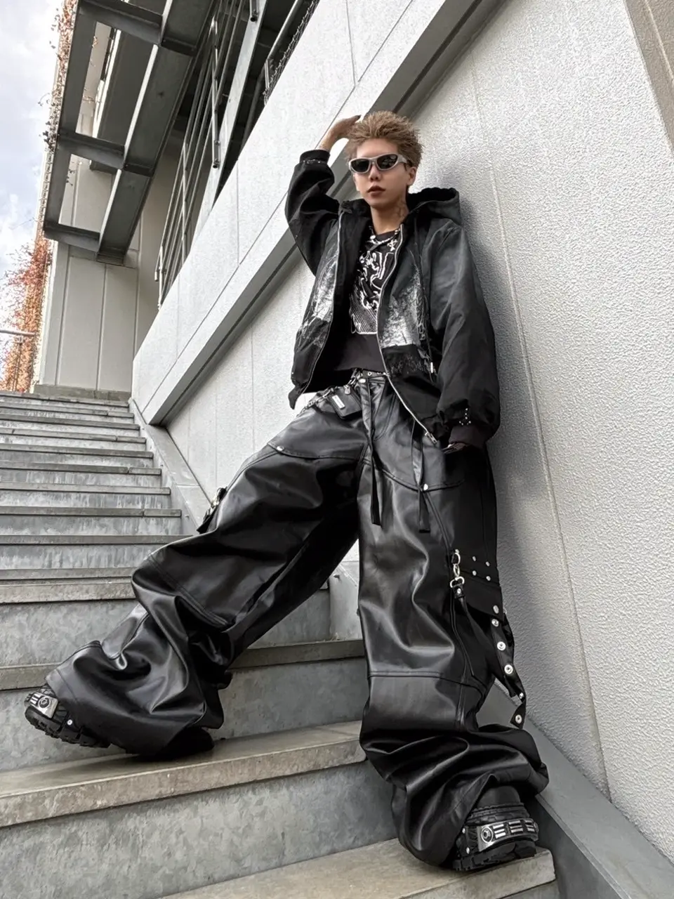 haveyoudiedbefore?】Bondage, Leather Oversized Pants /【ハブユー