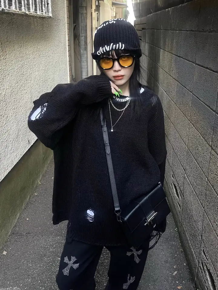 受注制【Never mind the XU】damage knit (2color) – PRESSING WEB SHOP