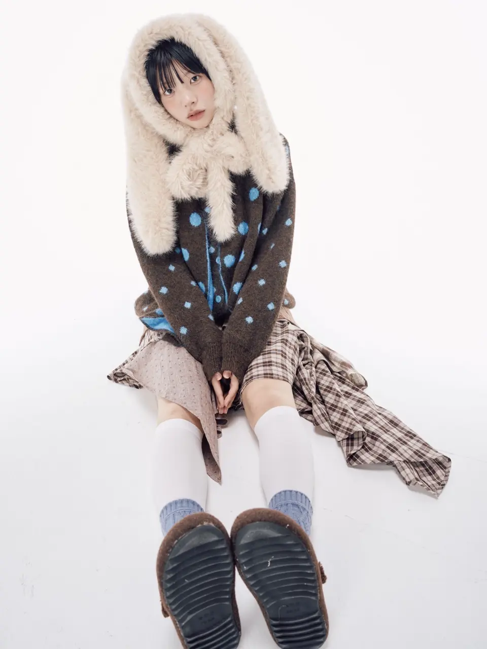 国際配送【Nerd out XU】fur mary jane flat shoes (3color