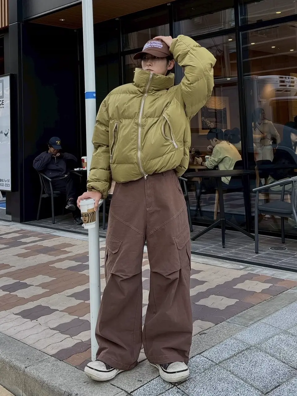 受注制【Chikashitsu +】rib cotton curve cargo pants (3color