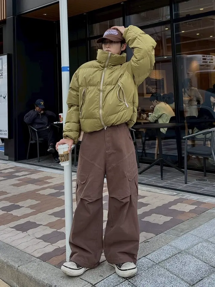 受注制【Chikashitsu +】rib cotton curve cargo pants (3color