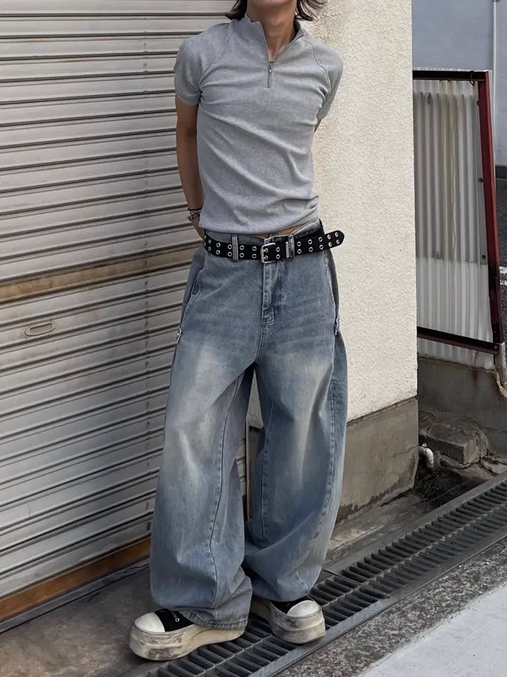 受注制【Chikashitsu +】mockneck zip half sleeve t-shirt – PRESSING