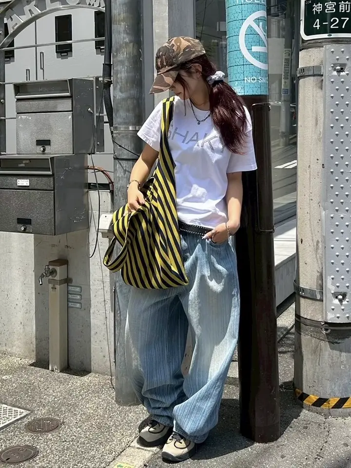 受注制【Chikashitsu +】wide stripe denim pants – PRESSING WEB SHOP