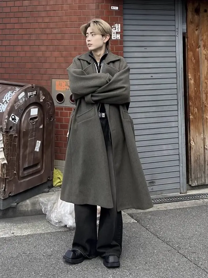 大阪店WEB限定【Chikashitsu +】oversized wool double coat (2color