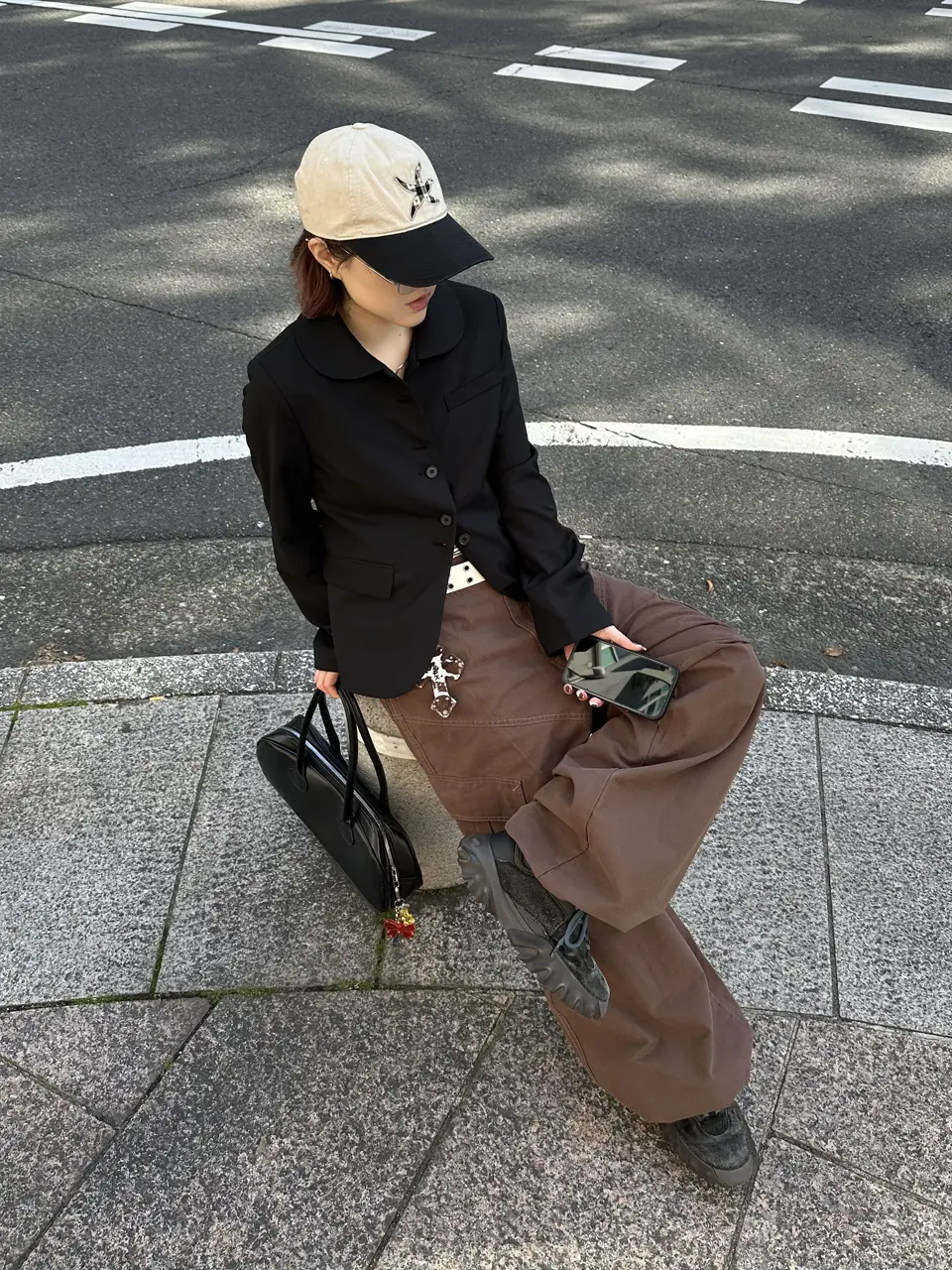 受注制【Chikashitsu +】rib cotton curve cargo pants (3color