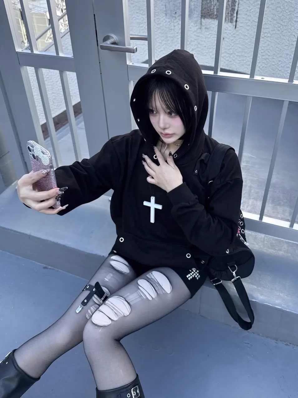 受注制【nmtc+】Eyelet hoodie (2color) – PRESSING WEB SHOP