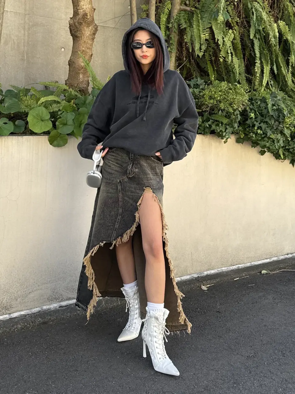 Vintage damage denim long skirt｜ACLENT（アクレント） 