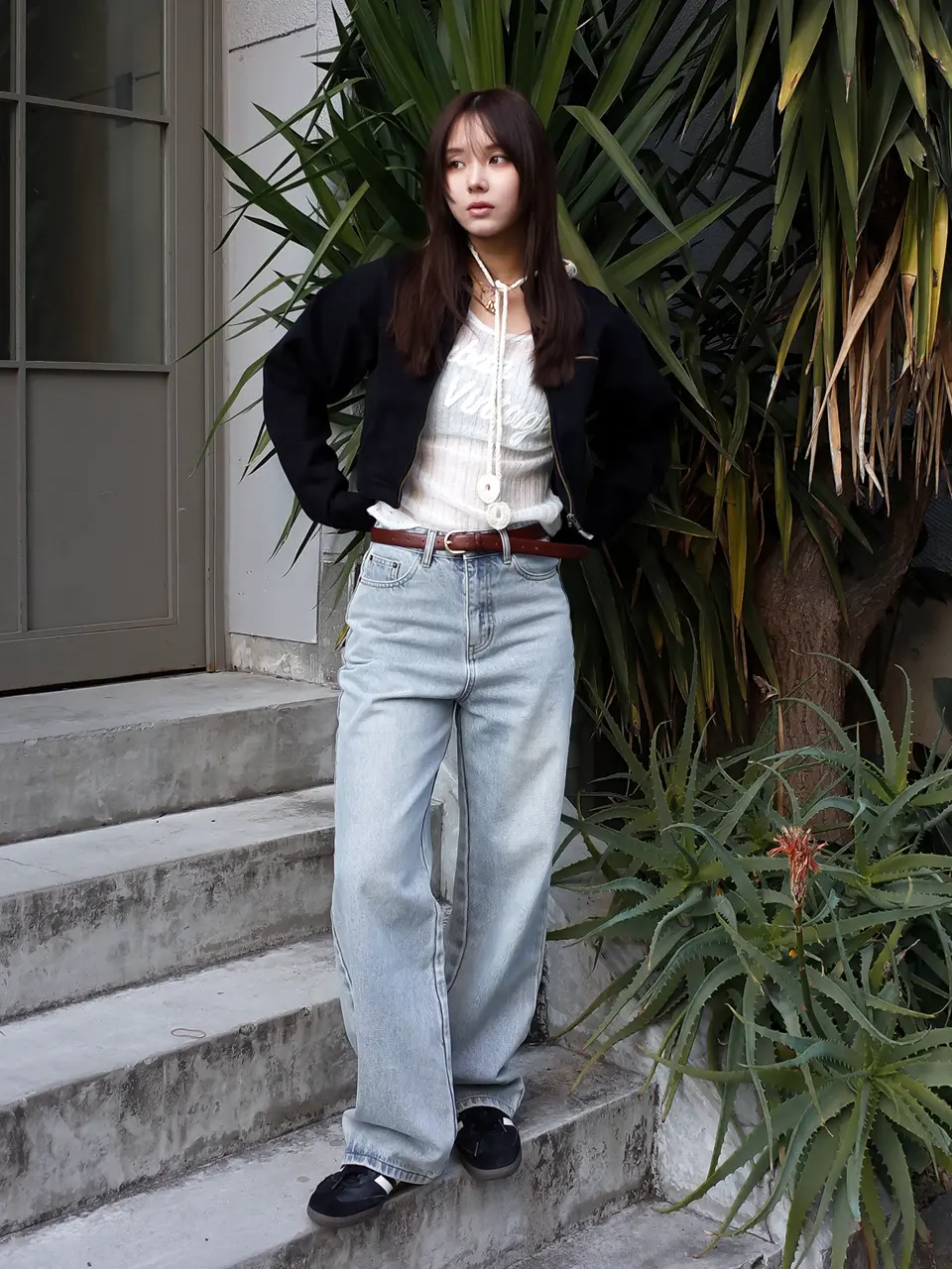 ACLENT◆25SS/オープンワークロゴルーズニット/FREE/アクリル/BLU/12512-123130 オープンワークロゴルーズニット｜ACLENT（アクレント）