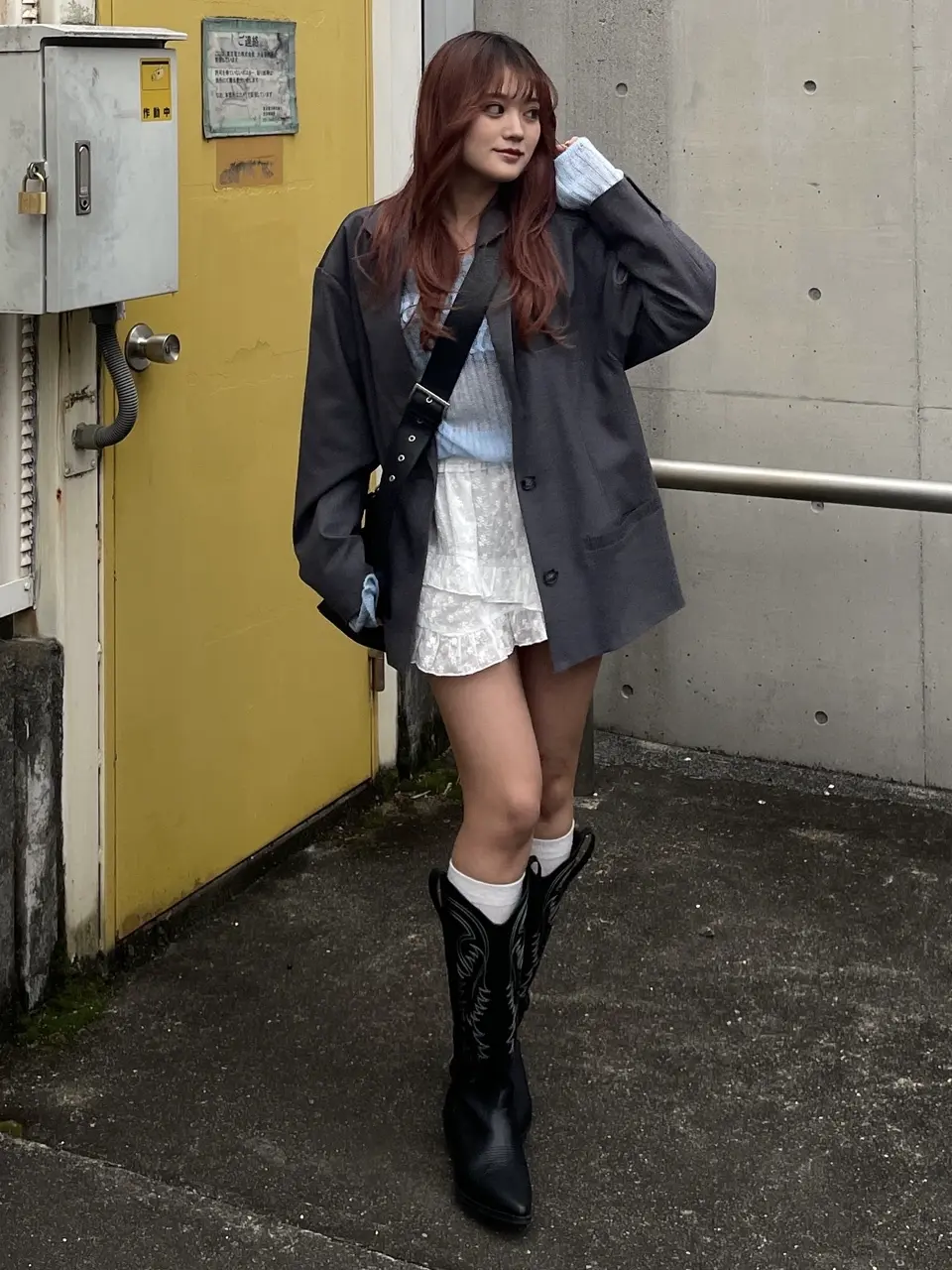 ACLENT◆25SS/オープンワークロゴルーズニット/FREE/アクリル/BLU/12512-123130 オープンワークロゴルーズニット｜ACLENT（アクレント）
