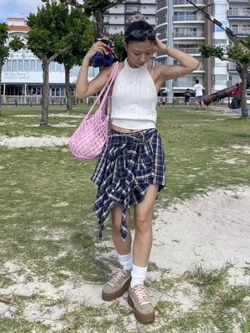 スカート ACLENT asymmetry check mini skirt チェックラップアシンメトリースカート｜ACLENT（アクレント）