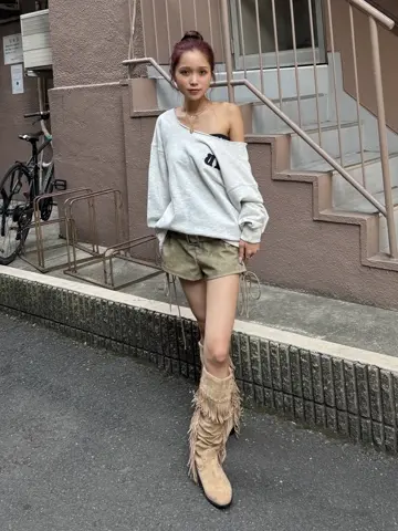 フリンジスエードルーズブーツ｜ACLENT（アクレント）