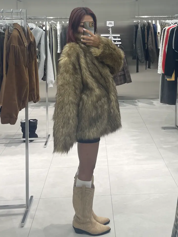 ACLENT ファーコート Fauxファースタンドカラーコート｜ACLENT（アクレント）