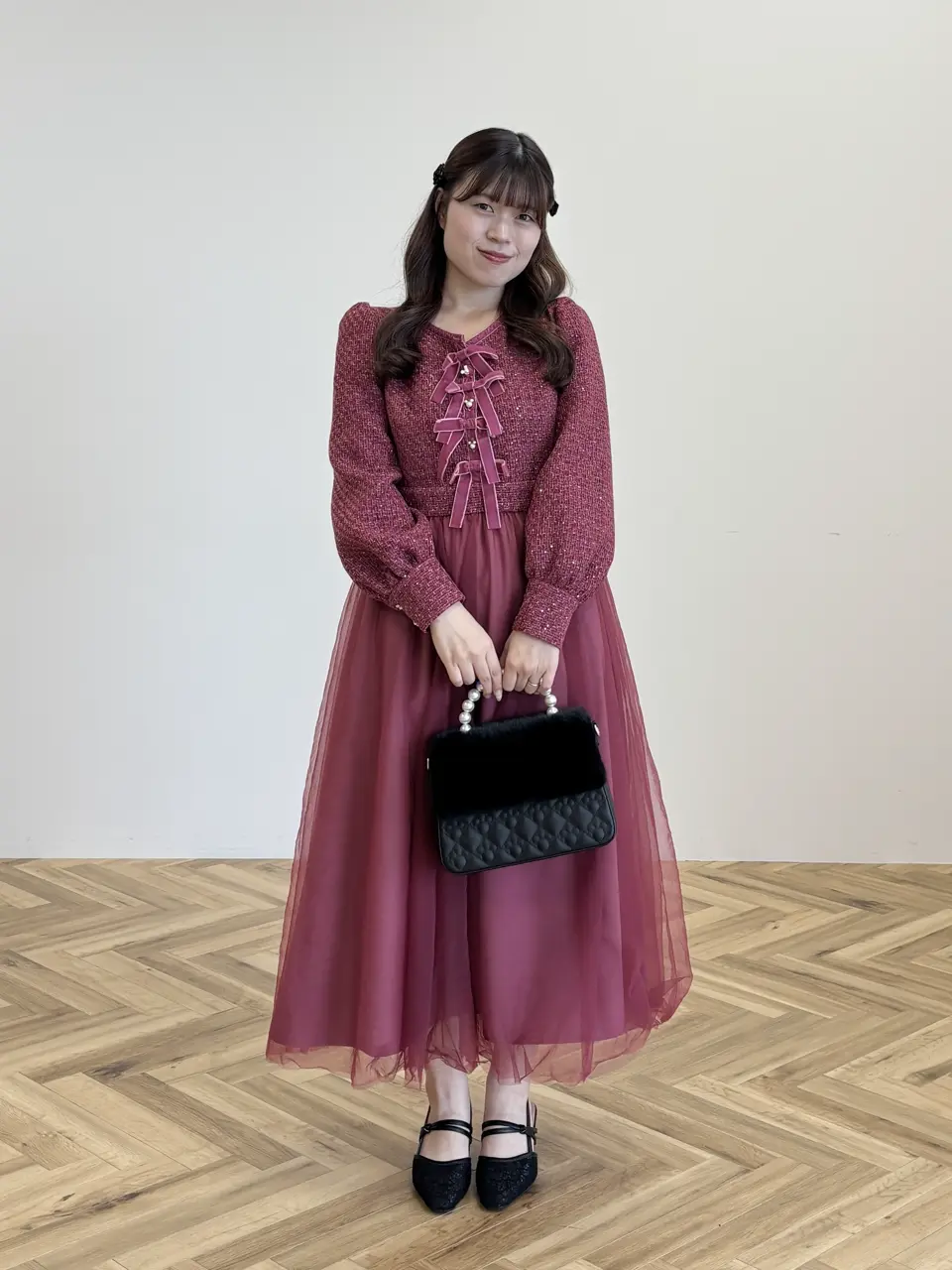 ミッキー/チュールドッキングツイードワンピース/Areeam（アリーム）の