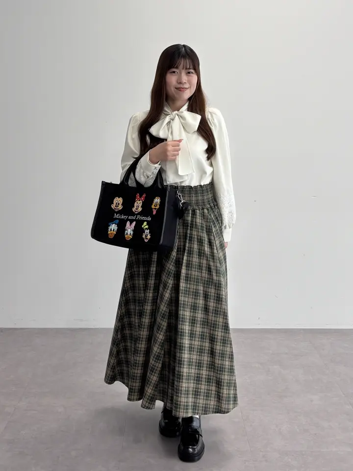 ミッキー/フレンズ/さがら刺繍ショルダー付きバッグ/Areeam（アリーム